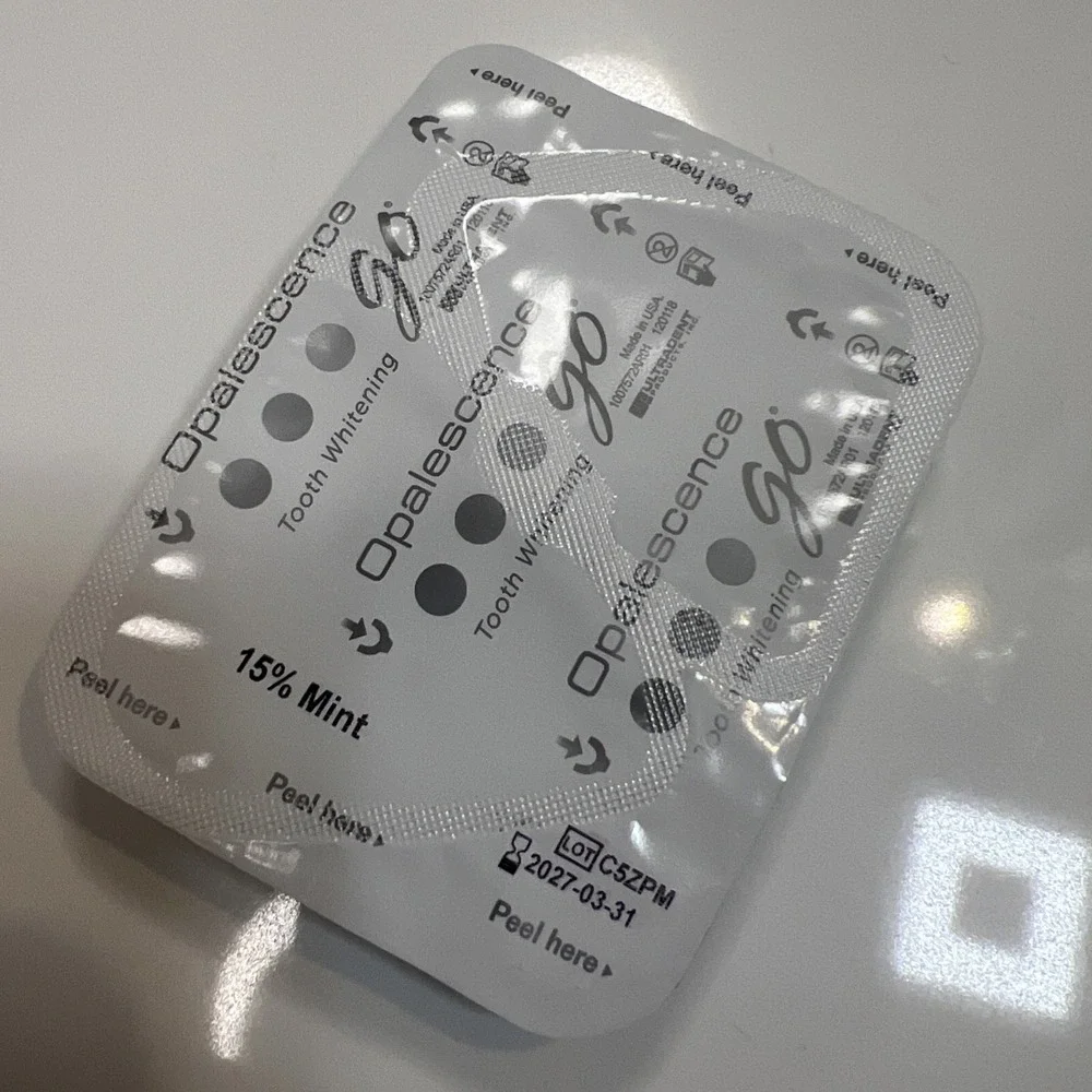 Opalescence Go 15% Mint Pre-filled Whitening Trays Set of 1 Top/Bottom